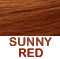 A medium auburn red, kissed with sunny blond strands        